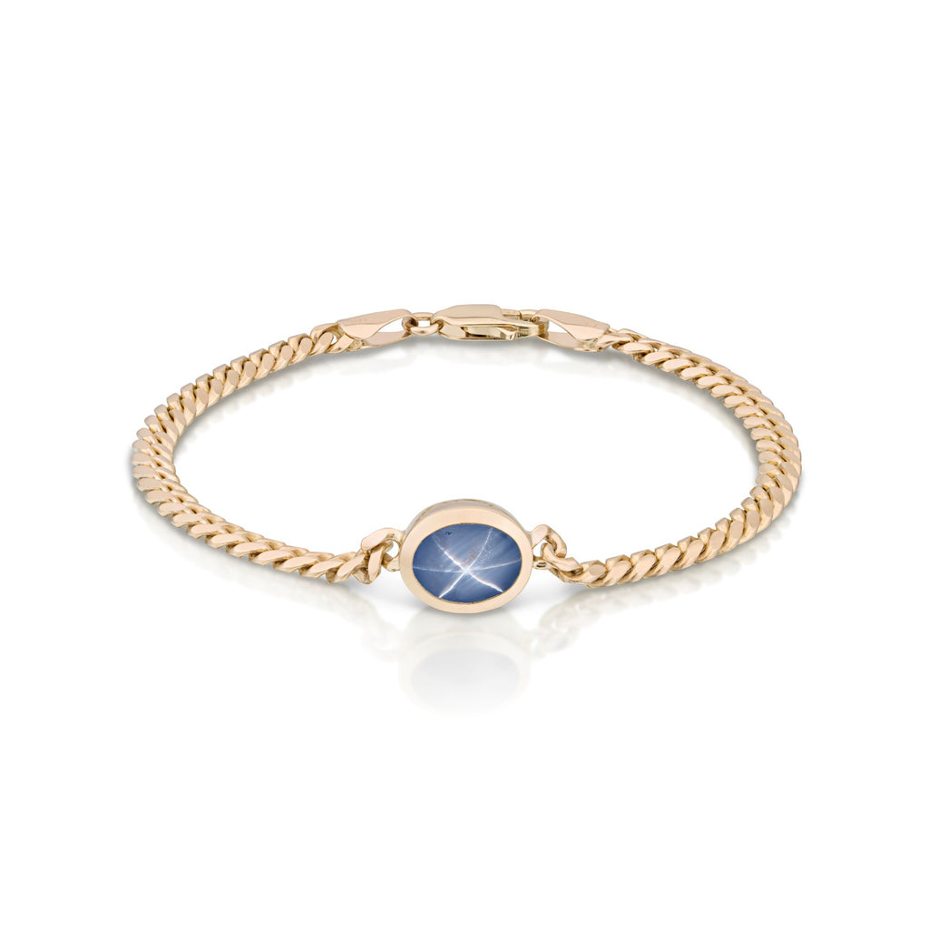Star Sapphire Bracelet in 14K Yellow Gold