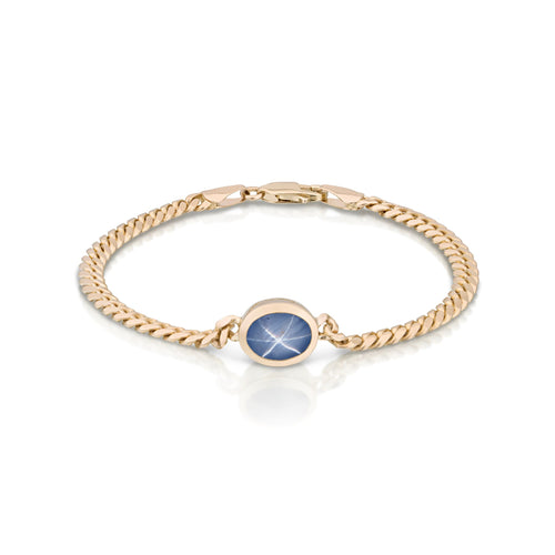 Star Sapphire Bracelet in 14K Yellow Gold